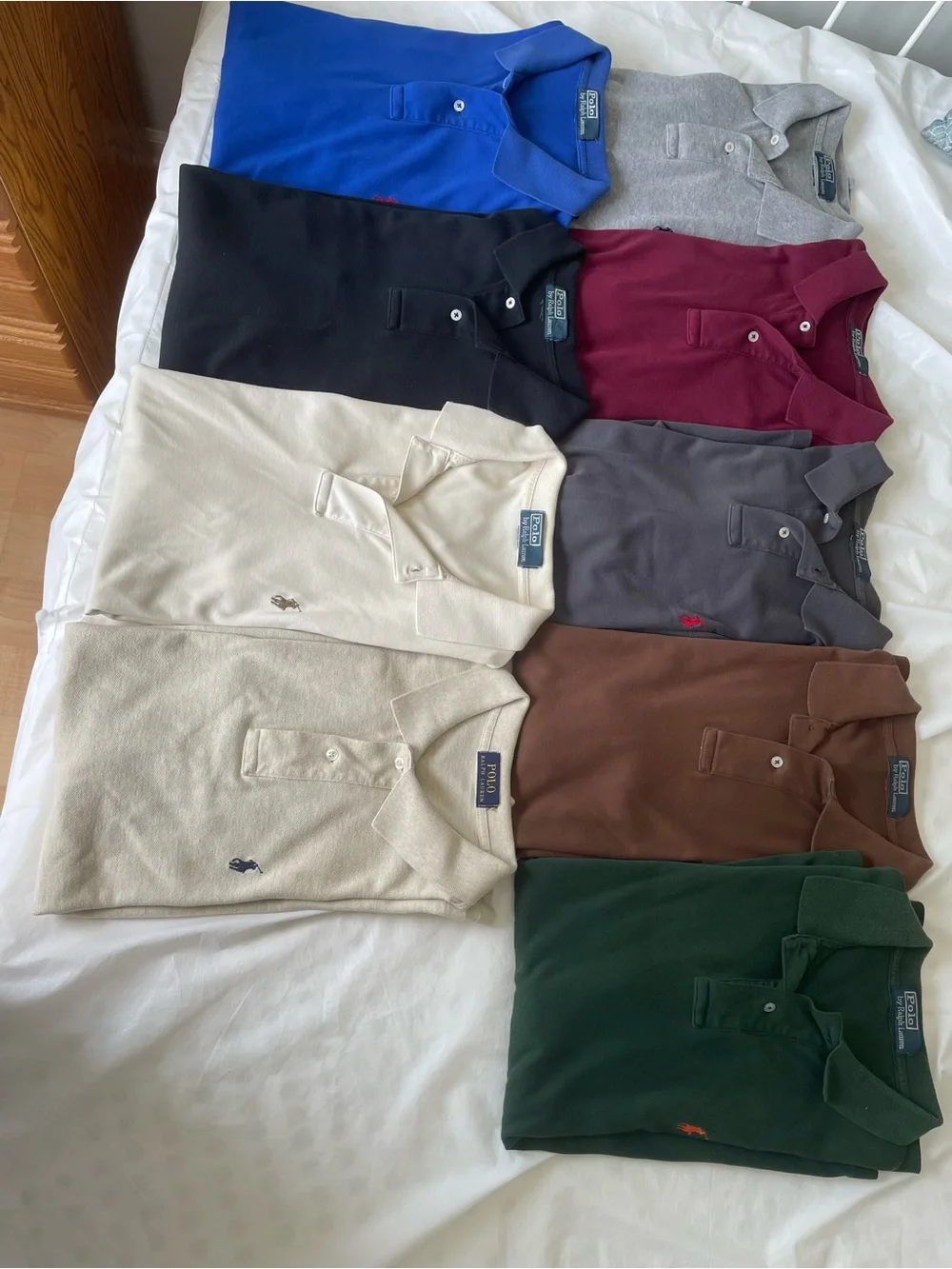 Set of 9. Polo by Ralph Lauren Mixed Color Polo Shirt Lot. Size XL.